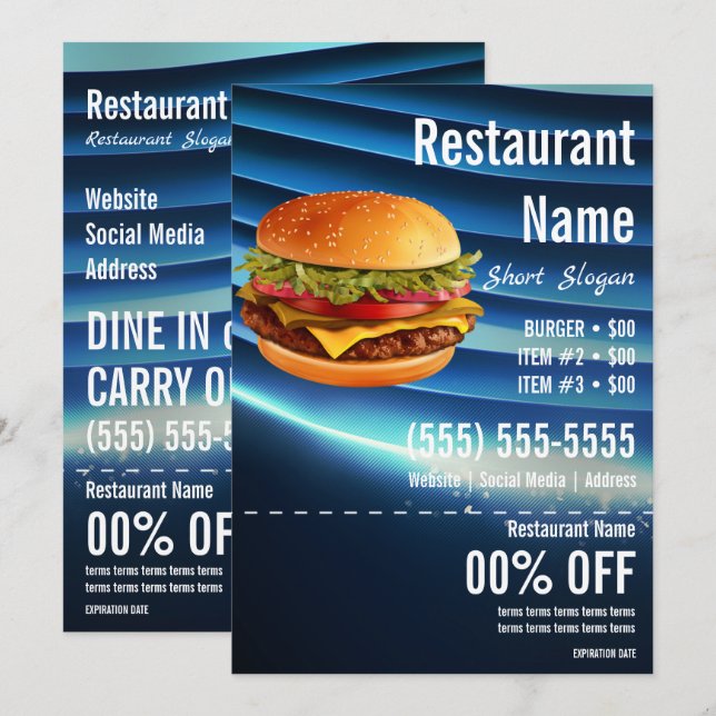 Burger 12x18 Flyer Einladung (Vorne/Hinten)
