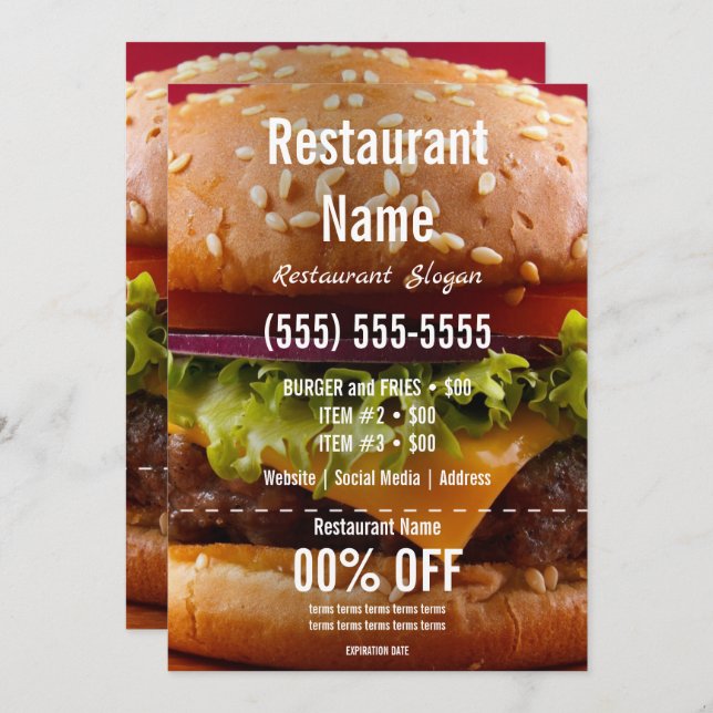 Burger-12x18-Flyer Einladung (Vorne/Hinten)