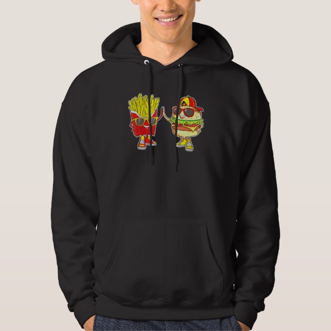 Burger and Friends Trendy komische Beste Freundin  Hoodie (Vorderseite)
