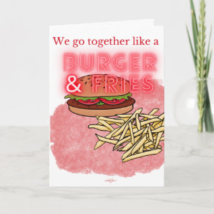 Burger and Fries Valentine's Day Card Karte