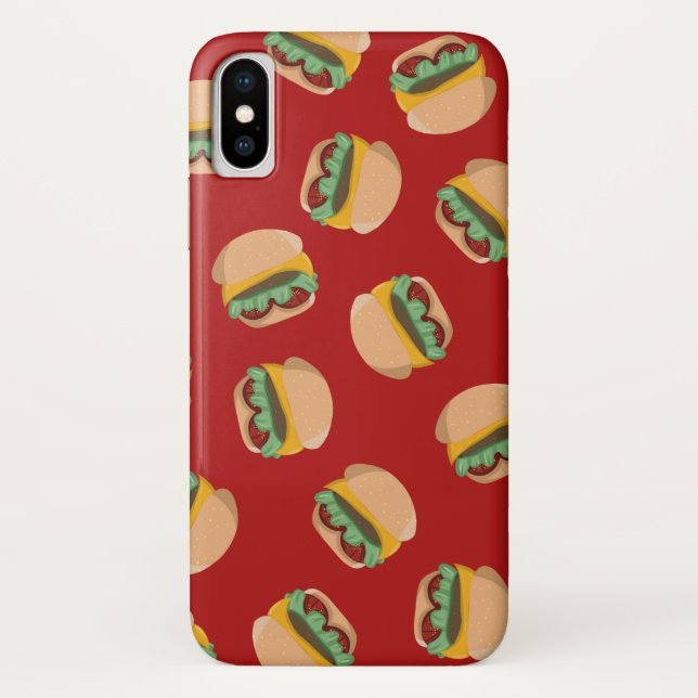 Burger auf rotem Telefon-Kasten Case-Mate iPhone Hülle (Rückseite)