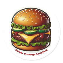 Burger Aufkleber Essen Gelüste Erfüllt Design
