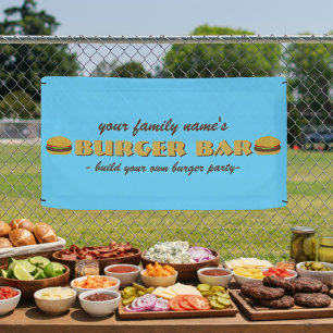 Burger Bar Backyard Barbecue GRILLEN Party Banner