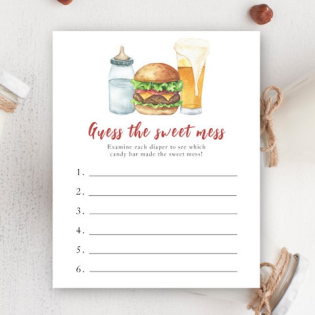 Burger Bier Baby Dusche Raten Sie das süße Schlama (Von Creator hochgeladen)