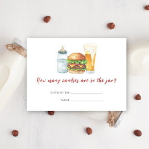 Burger, Bier und Babys - Wie viele Bonbons Begleitkarte