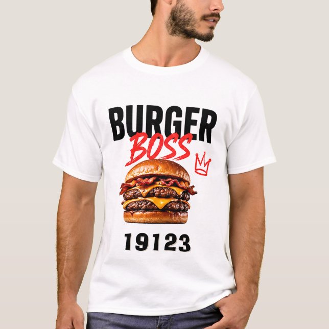 🍔 Burger Boss Fast-Food-Restaurant-Manager 👑 T-Shirt (Vorderseite)