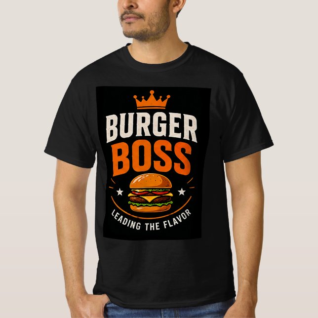 🍔 Burger Boss Grill Restaurant Teamleiter 👑 T-Shirt (Vorderseite)