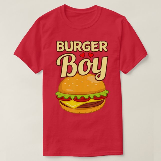 Burger Boy Cheeseburger Hamburger Food Lover T-Shirt (Design vorne)
