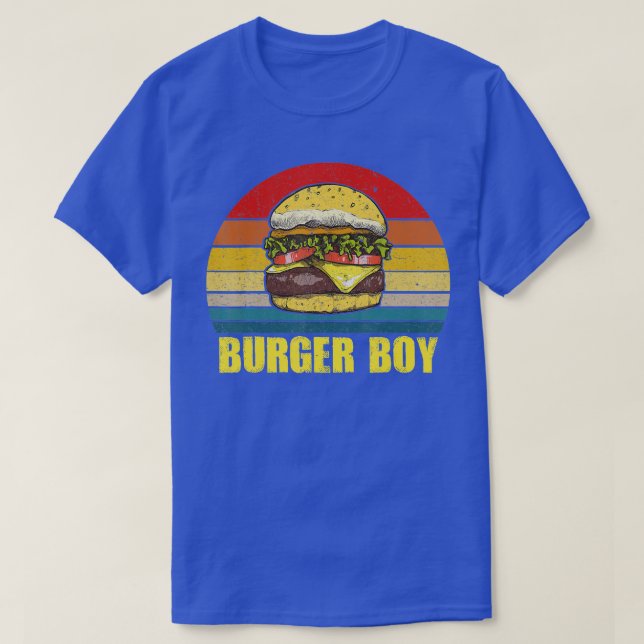 Burger Boy Cheeseburger  Hamburger Lover Retro Vin T-Shirt (Design vorne)