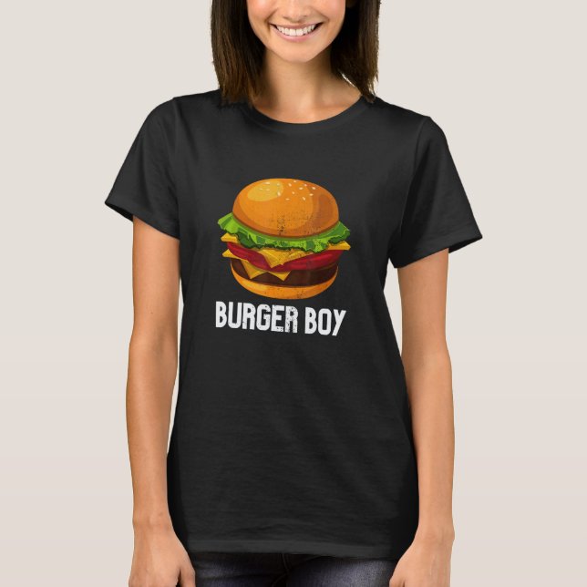 Burger Boy Cheeseburger Hamburger  Veganer T-Shirt (Vorderseite)