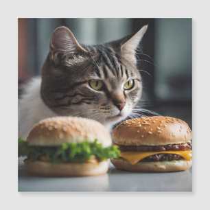 Burger Buddy-cat art Magnetkarte