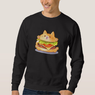 Burger Cat Catburger Niedlich Hamburger Bun Feinsc Sweatshirt