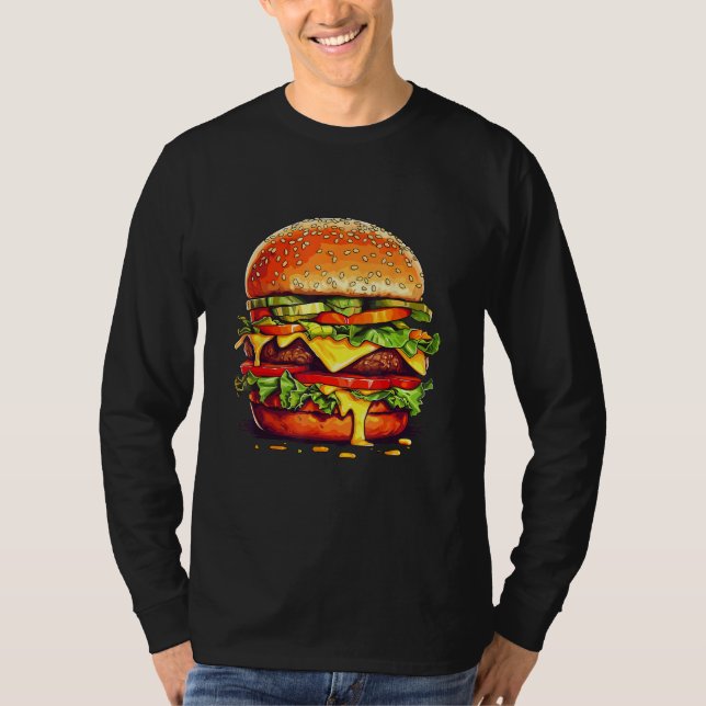 Burger Cheeseburger Hamburger Fast Food Burger Mot T-Shirt (Vorderseite)
