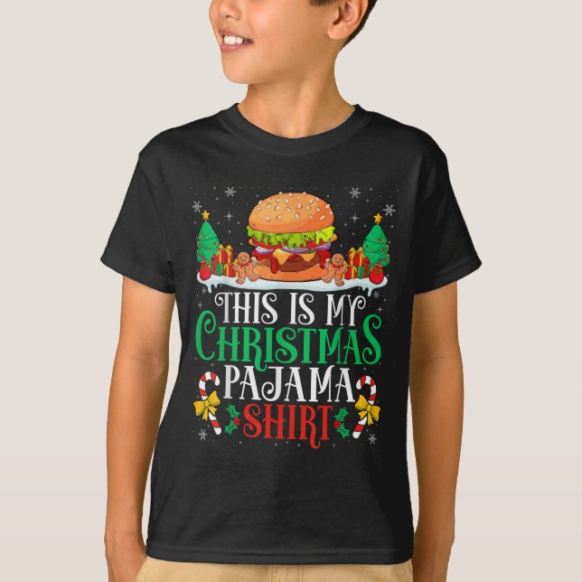 Burger Christmas Pajama Shirt Burger Lover Xmas Pa (Vorderseite)