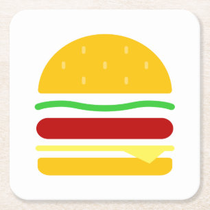 Burger Clipart Rechteckiger Pappuntersetzer