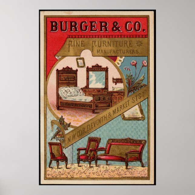 Burger & Co. Möbelhersteller Vintage Ad Poster (Vorne)