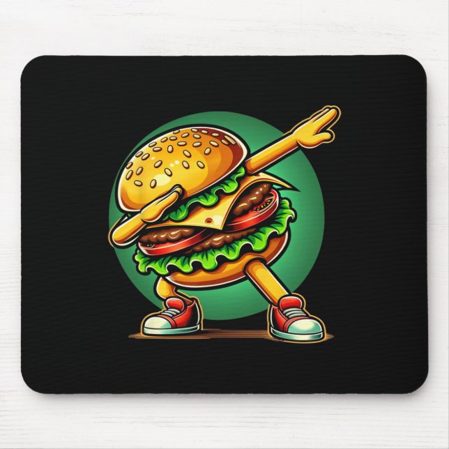 Burger Dabbing Funny Burger Hamburger Food Mousepad (Vorne)