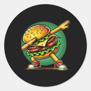 Burger Dabbing Funny Burger Hamburger Food Runder Aufkleber