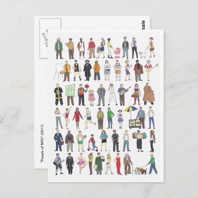 Bürger des New Yorker NYC Postkarte (Vorne/Hinten)