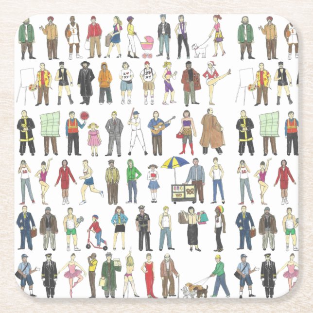 Bürger des New Yorker NYC Rechteckiger Pappuntersetzer (Vorderseite)