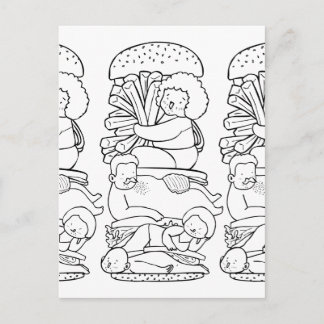 Burger Doodle Art Postkarte