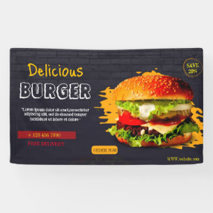 Burger Fast Food Grill Hamburger Party niedlich Banner