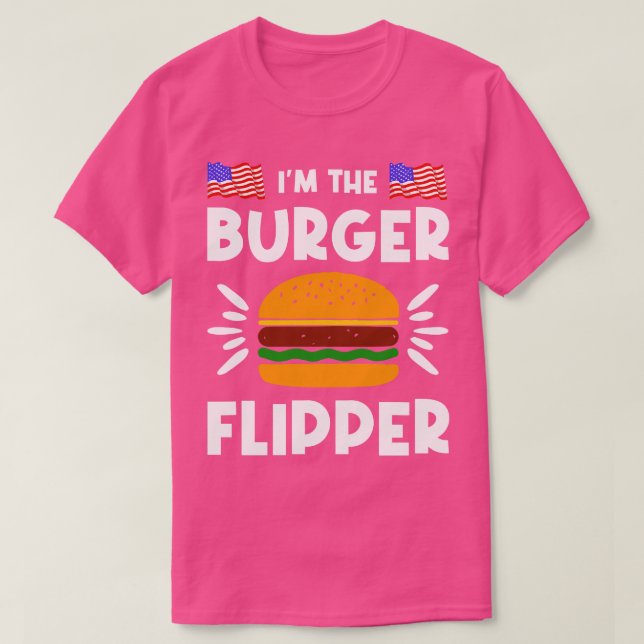 Burger Flipper American Hamburger Lover T-Shirt (Design vorne)