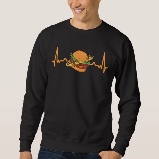 Burger & French Fries Heartbeat Fast Food Costume Sweatshirt (Vorderseite)