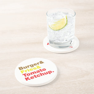 Burger & Fries & Tomato Ketchup. Getränkeuntersetzer