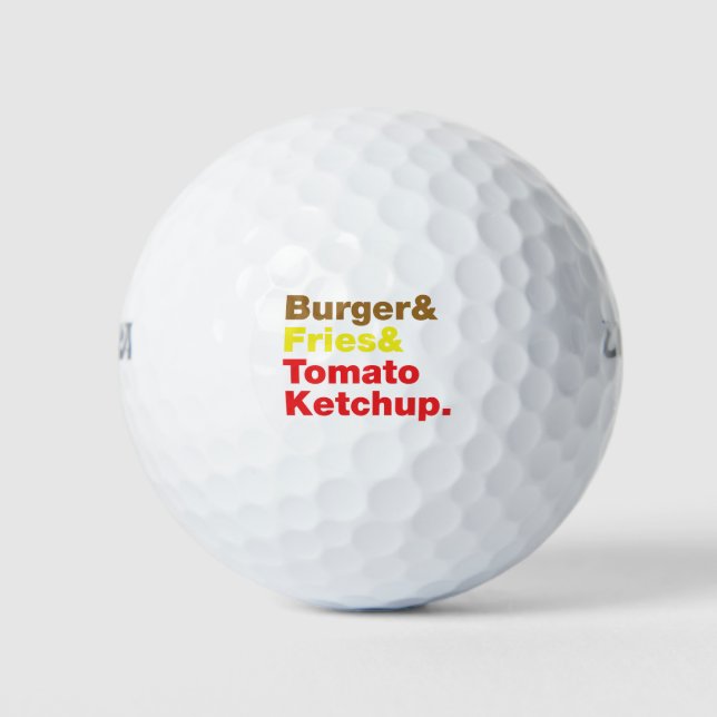 Burger & Fries & Tomato Ketchup. Golfball (Vorderseite)