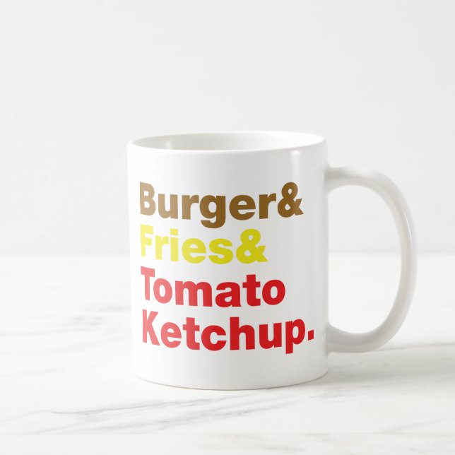 Burger & Fries & Tomato Ketchup. Kaffeetasse (Rechts)