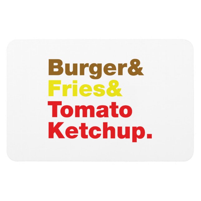 Burger & Fries & Tomato Ketchup. Magnet (Horizontal)