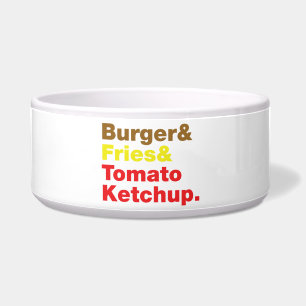 Burger & Fries & Tomato Ketchup. Napf
