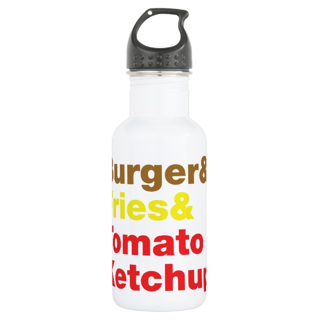 Burger & Fries & Tomato Ketchup. Trinkflasche (Vorderseite)