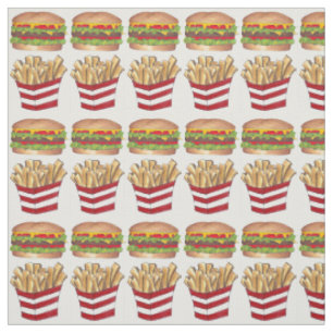 Burger Fry French Fries Fast Food Fabric Stoff