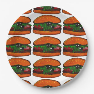 Burger-Geburtstags-Partyserviette Pappteller