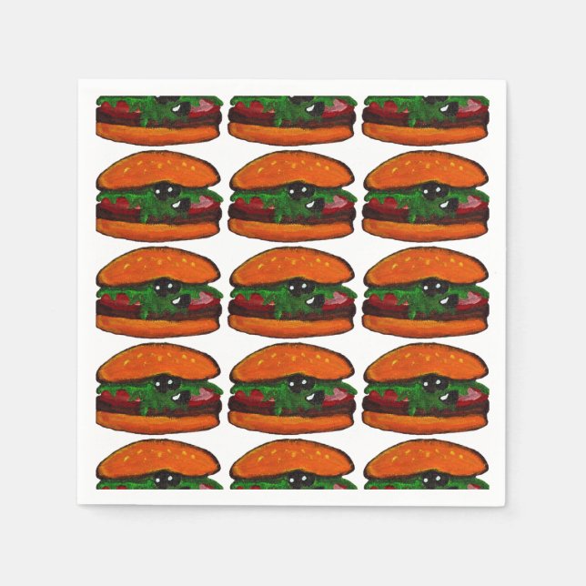 Burger-Geburtstags-Partyserviette Serviette (Vorderseite)