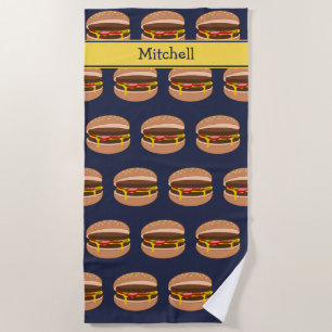 Burger Graphic - Fun Cheeseburger mit Ihrem Namen Strandtuch