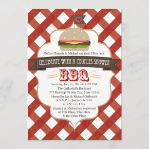 Burger GRILLEN Paar-Polterabend-Einladungen Einladung