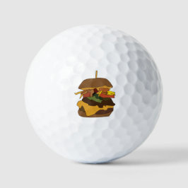 Burger Hamburger Burger Liebe Illustration Golfball
