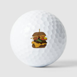 Burger Hamburger Burger Liebe Illustration Golfball