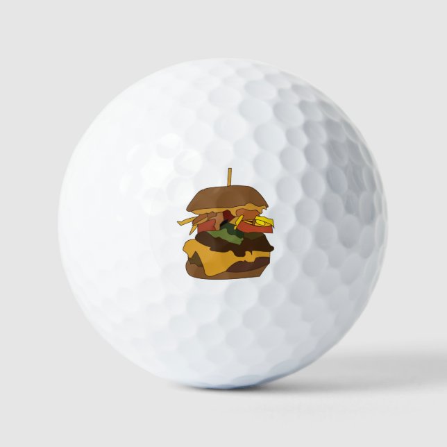 Burger Hamburger Burger Liebe Illustration Golfball (Vorderseite)