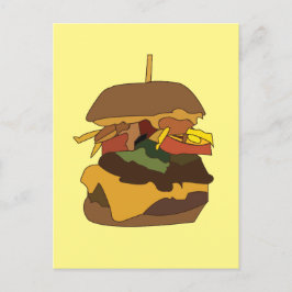 Burger Hamburger Burger Liebe Illustration Postkarte