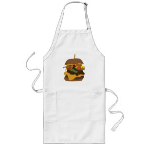 Burger Hamburger Burger Liebes Illustration Lange Schürze