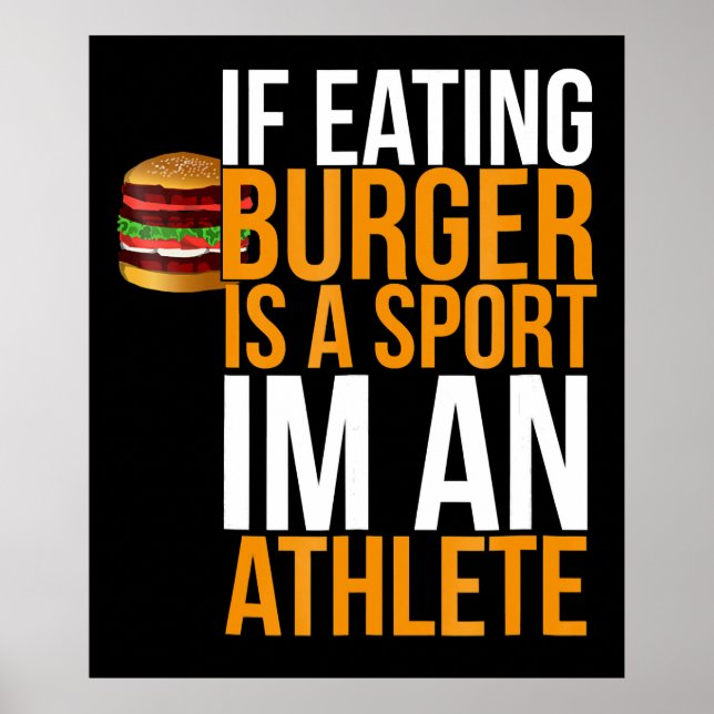 Burger Hamburger GRILLEN Spaß Funny Pun Geschenk Poster (Vorne)