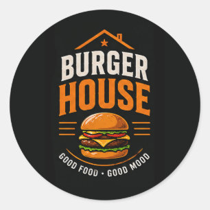 🍔 Burger House Grill Restaurant Crew Personal 🍟 Runder Aufkleber