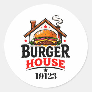 🍔 Burger House Restaurant Küchenpersonal Team 👨 Runder Aufkleber