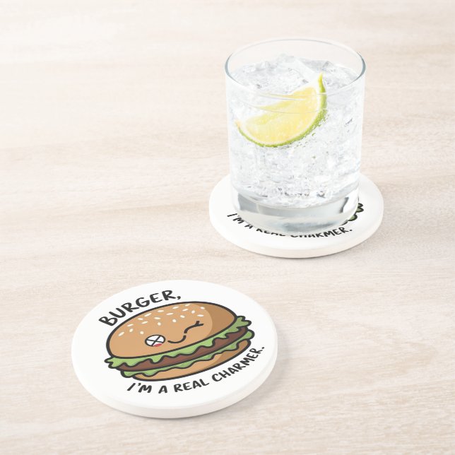 Burger, ich bin ein echter Charmer Getränkeuntersetzer (Seite)