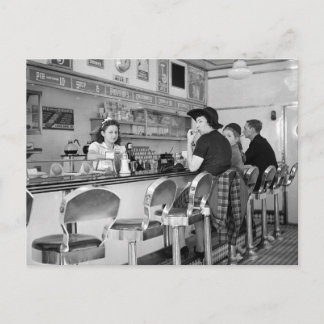Burger Joint der 40er Jahre Postkarte