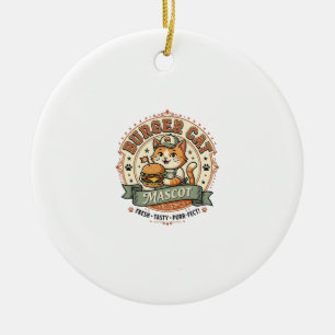 Burger-Katzen-Maskottchen Katze Fast Food Maskottc Keramik Ornament